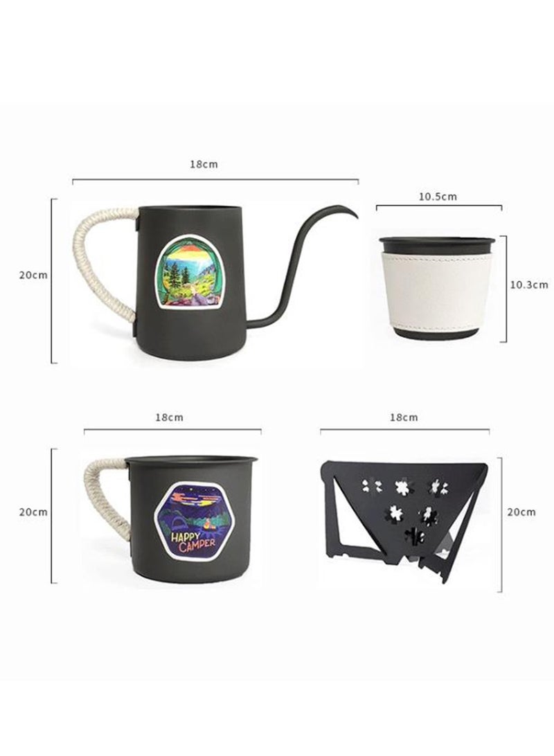 Arabest Travel Pour Over Coffee Maker Gift Set All in 1 Coffee Accessories Tools,304 Stainless Gooseneck Kettle,Coffee Mug V60 Dripper Filters Server of Coffee Set with Travel Bag - Image 5