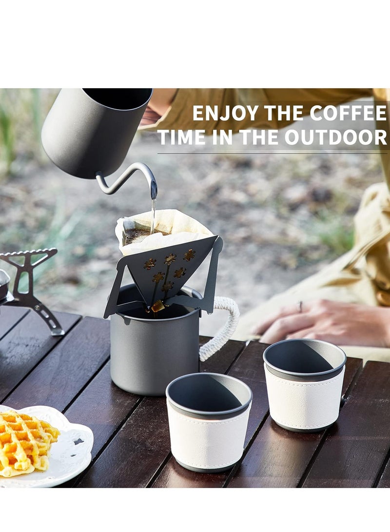 Arabest Travel Pour Over Coffee Maker Gift Set All in 1 Coffee Accessories Tools,304 Stainless Gooseneck Kettle,Coffee Mug V60 Dripper Filters Server of Coffee Set with Travel Bag - Image 4