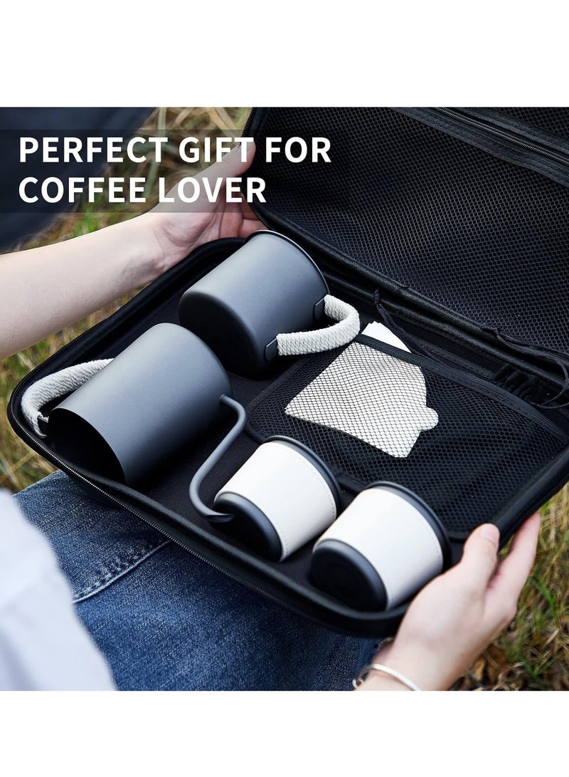 Arabest Travel Pour Over Coffee Maker Gift Set All in 1 Coffee Accessories Tools,304 Stainless Gooseneck Kettle,Coffee Mug V60 Dripper Filters Server of Coffee Set with Travel Bag - Image 3
