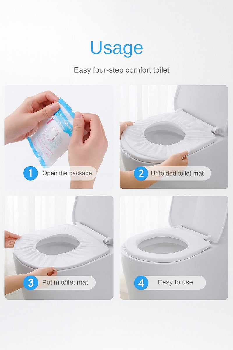 VENDIX Disposable Toilet Seat Covers – Waterproof, Hygienic, Travel-fiendly Individually Packed 15pcs – Universal Fit for Public Restrooms, Home, and Travel - Image 2