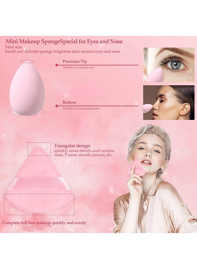 ريزونيكس مجموعة إسفنجات مكياج من 15 قطعة - إسفنجات تجميل ناعمة متعددة الأشكال للسوائل والمساحيق، للاستخدام الرطب والجاف، تغطية تدوم طويلاً مع شريط هدايا (وردي) - Image 4