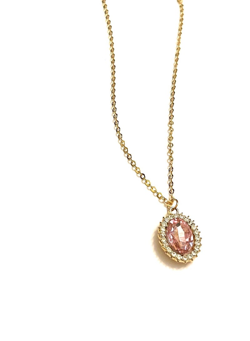 Trio Earrings Pink Central necklace - Image 3