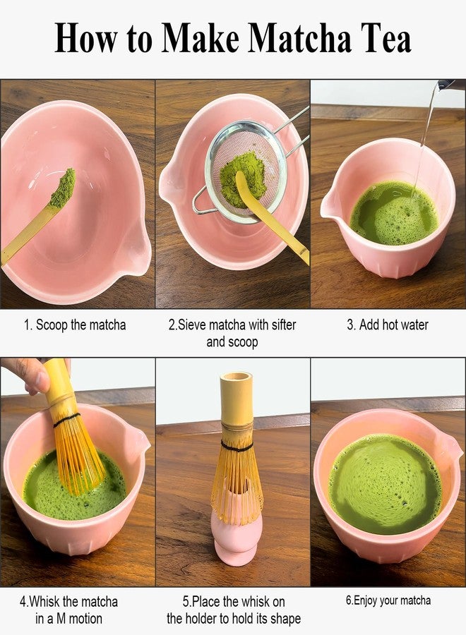 Hotbird 5 Pcs Matcha Whisk Set Includes Matcha Bowl with Spout, Matcha Whisk and Holder, Bamboo Scoop, Stainless sifter, Matcha Kit for Matcha Lovers - Image 3