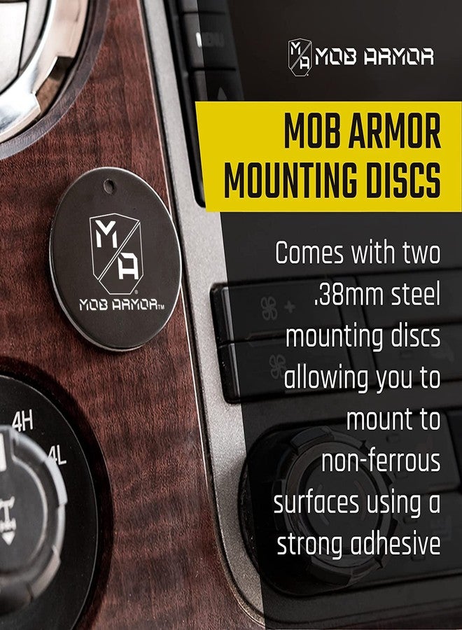 Mob Armor Magnetic Phone Mount Plates - Strong Adhesive Steel Discs for MobNetic Maxx & Mob Magnetic Car Mounts, Compatible with Phone Magnet Plates, Vehicle Accessory - Black (2 Pack) - Image 3