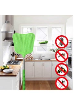 SYOSI Extendable Fly Swatters Durable Plastic Fly Swatter Heavy Duty Set Telescopic Flyswatter with Stainless Steel Handle for Indoor Outdoor Classroom Office  - Image 2