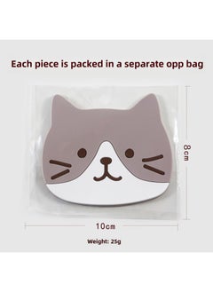 Cute Cat Pvc Anti-slip Heat Resistant Coaster Silicone Tea Cup Mat Dining Table Placemat Paw Print Kitchen Accessories-Color:Gray (10 * 8cm)