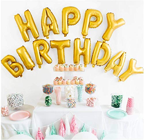 Balloonistics Happy Birthday Letter Golden Foil Balloons and Number Golden Foil Balloon for Party Decoration (Number 15) - Image 2