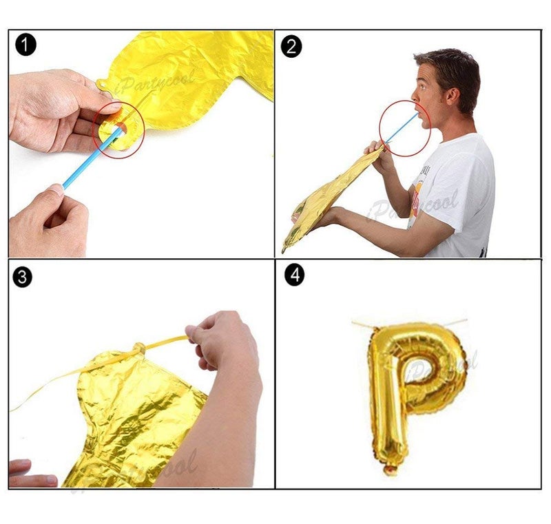 Balloonistics Happy Birthday Letter Golden Foil Balloons and Number Golden Foil Balloon for Party Decoration (Number 15) - Image 4