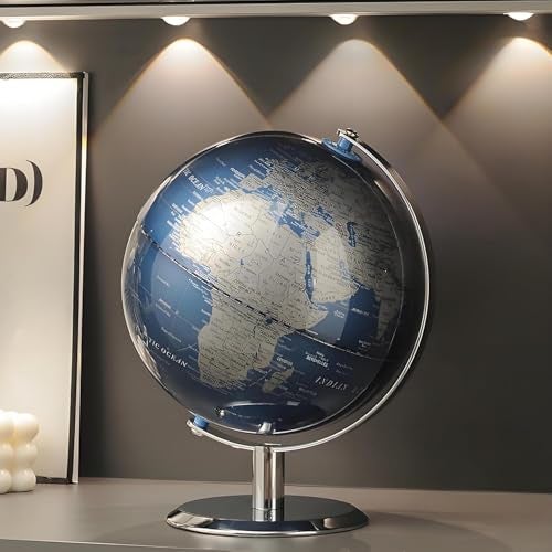 TTKTK World Globe with Stainless steel Stand 8inch Earth Modern Desktop Globe For Educational Home Office Desk Bookshelf Decor Cool Tech Gift for Business Men Father Boys Adults Kids - Image 1