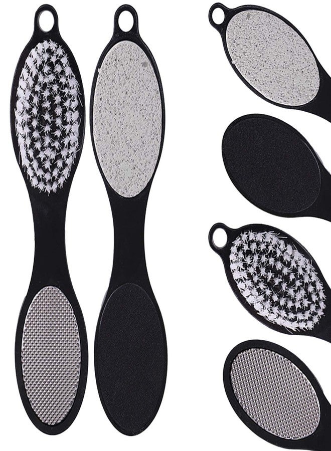 TEMPERIA (1pc) 4 In 1 Double Sided Foot File Scrubber - Dead Skin & Callus Remover - Feet Scraper - Pedicure Tool - (Foot Scrubber, Black Emery Foot Filer, Pumice Stone, Foot Brush) (HF113) - Image 1