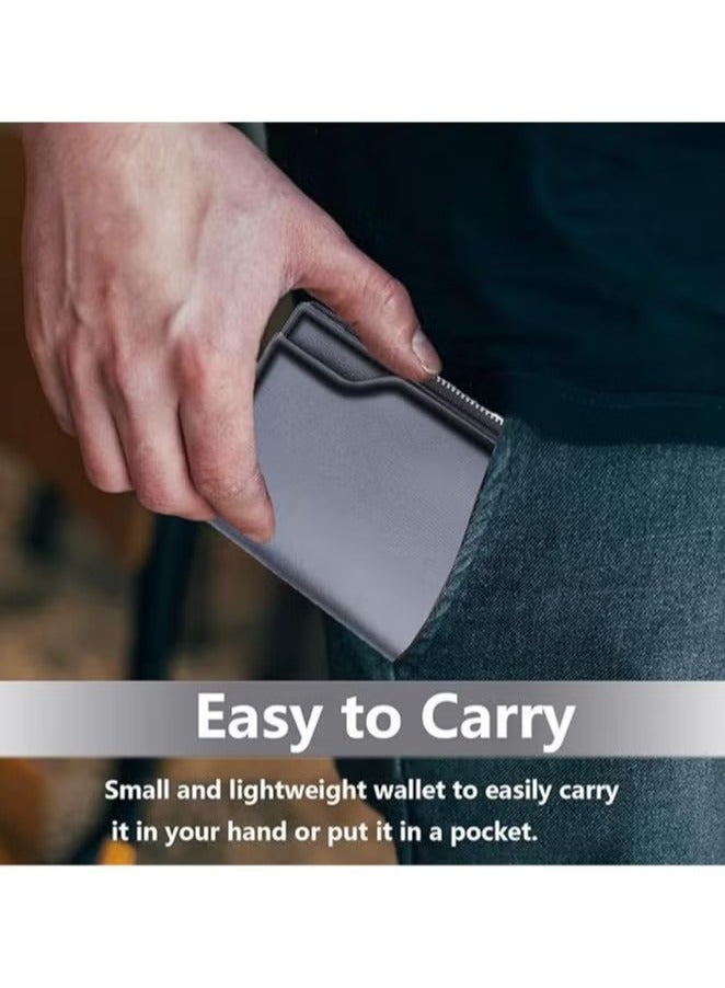 Men's Short Leather Wallet Three-fold Multi-Card Muti-Functional Purse 13 Credit Card Pockets with Coin Zipper Pocket & ID Window Coin Wallet Minimalist  - Image 5