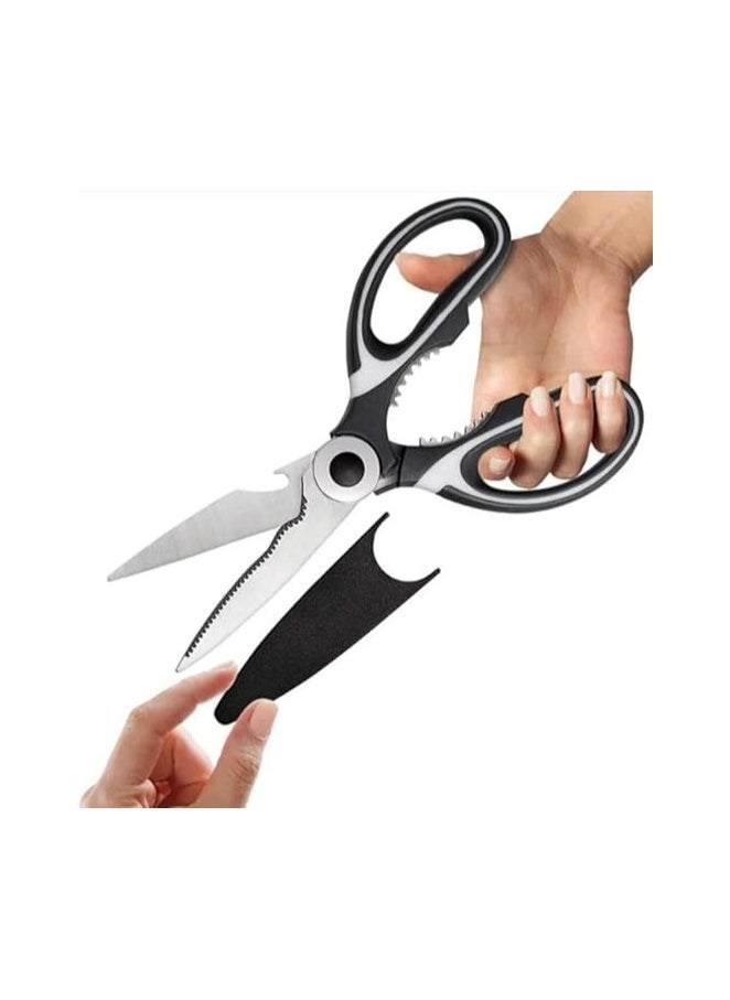 Generic Heavy Duty Stainless Steel Kitchen Shears, Sharp Multipurpose Scissors - Great for Vegetables, Fish, Bones, Nuts, Meat, Turkey, Chicken, Flowers, Kitchen Supplies, BBQ  - Image 1