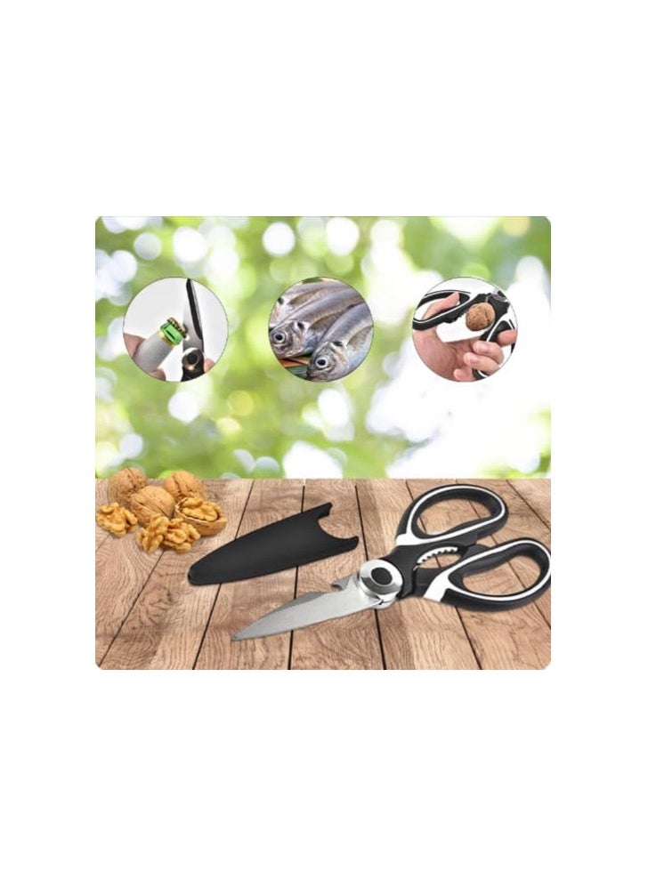 Generic Heavy Duty Stainless Steel Kitchen Shears, Sharp Multipurpose Scissors - Great for Vegetables, Fish, Bones, Nuts, Meat, Turkey, Chicken, Flowers, Kitchen Supplies, BBQ  - Image 3