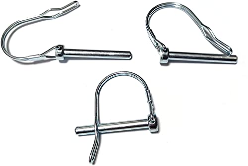 Viefow (10 Pieces) 𝗛𝗲𝗮𝘃𝘆 𝗗𝘂𝘁𝘆 𝗦𝗮𝗳𝗲𝘁𝘆 𝗖𝗼𝘂𝗽𝗹𝗲𝗿 𝗣𝗶𝗻,Round Wire Shaft Locking Pin Pto Pin 1/4" x 1-3/8"Round Arch Hitch Pin Wire Retainer for Farm Trailers Lawn - Image 3