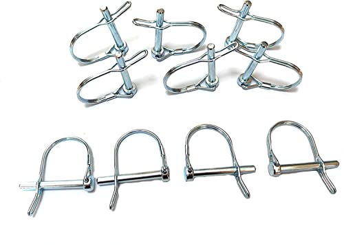 Viefow (10 Pieces) 𝗛𝗲𝗮𝘃𝘆 𝗗𝘂𝘁𝘆 𝗦𝗮𝗳𝗲𝘁𝘆 𝗖𝗼𝘂𝗽𝗹𝗲𝗿 𝗣𝗶𝗻,Round Wire Shaft Locking Pin Pto Pin 1/4" x 1-3/8"Round Arch Hitch Pin Wire Retainer for Farm Trailers Lawn - Image 5