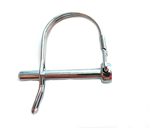 Viefow (10 Pieces) 𝗛𝗲𝗮𝘃𝘆 𝗗𝘂𝘁𝘆 𝗦𝗮𝗳𝗲𝘁𝘆 𝗖𝗼𝘂𝗽𝗹𝗲𝗿 𝗣𝗶𝗻,Round Wire Shaft Locking Pin Pto Pin 1/4" x 1-3/8"Round Arch Hitch Pin Wire Retainer for Farm Trailers Lawn - Image 1