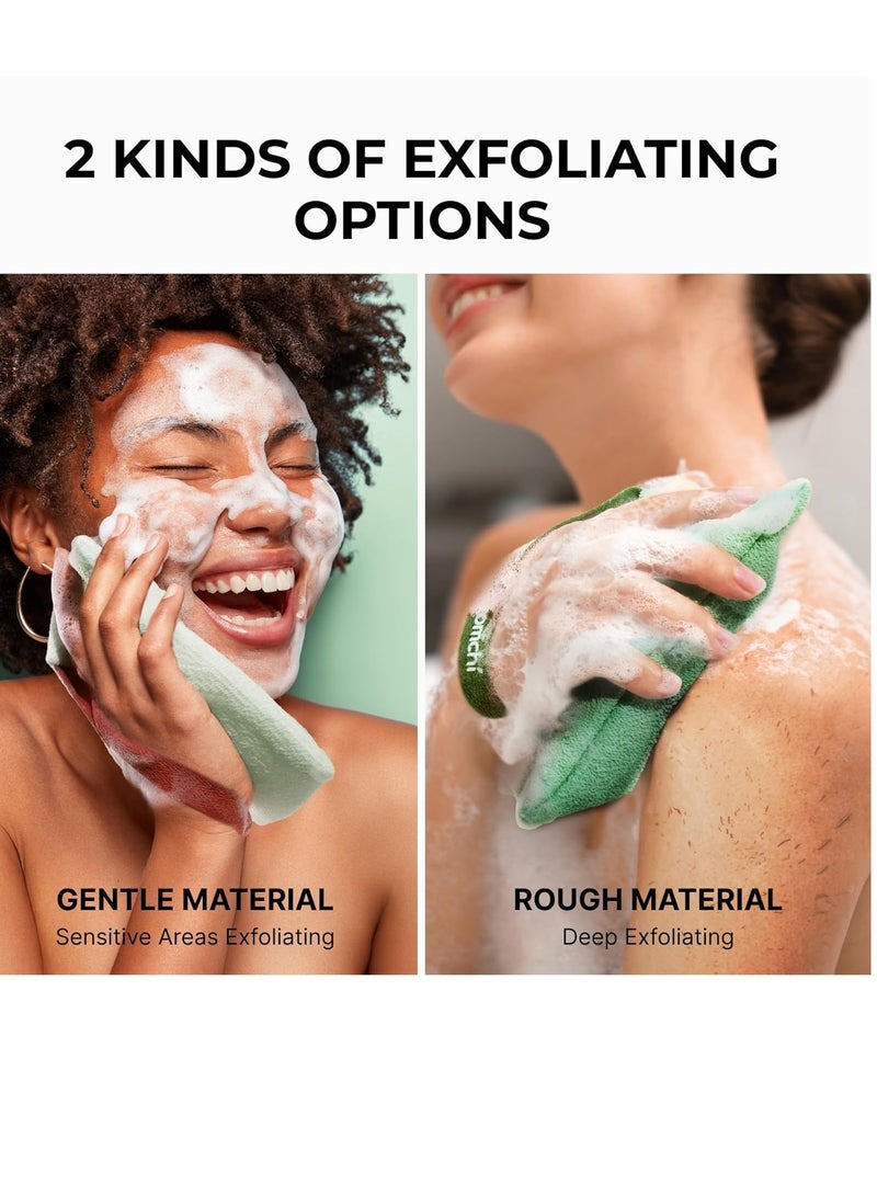 ZOMCHI 2 Pieces Bar Soap Saver Bags with Different Roughness, Exfoliating Soap Bags for Body Wash, Foaming Soap Holder for Shower (Mint) - Image 2