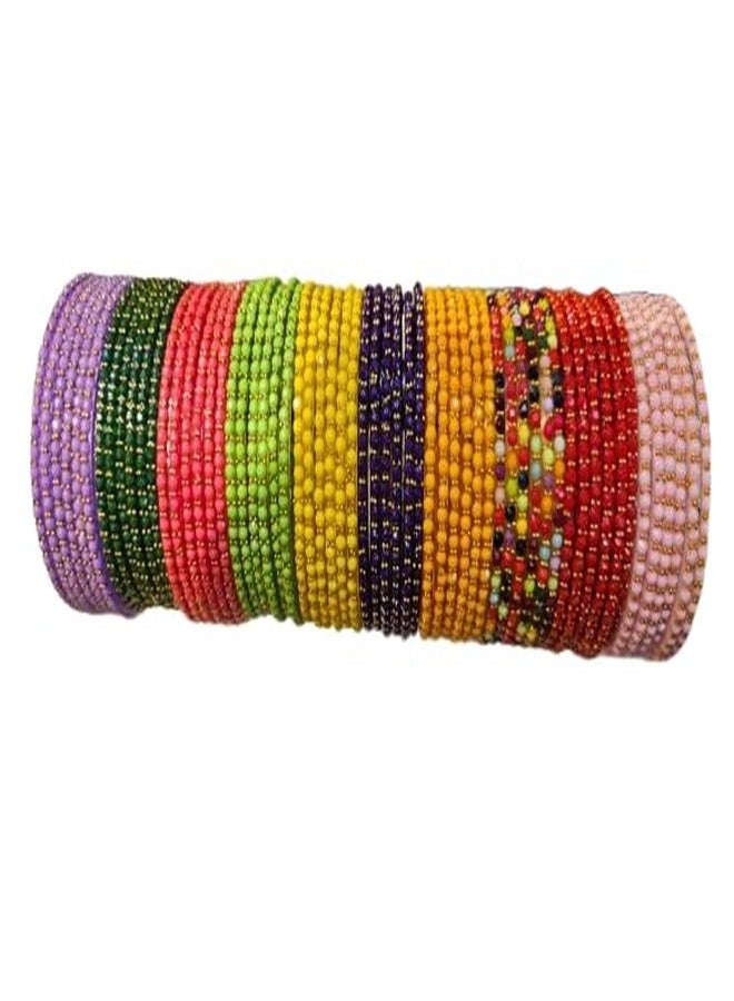 BANGLESKART أساور كريستال من بانغلسكارت للنساء / طقم كادا على شكل قطرة مطر / أساور كادا متعددة الألوان بلمسة نهائية لامعة مع أساور زركون ذهبية للنساء والفتيات - دارزان واحد فقط، اختر لون واحد - (داني، 2.6) - Image 1
