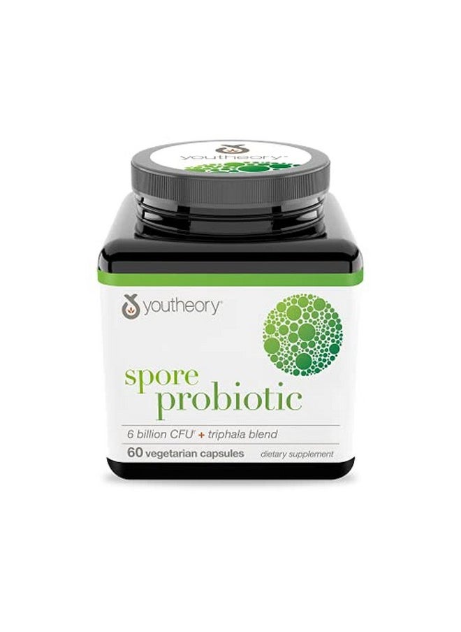 youtheory - Spore Probiotic For Digestive Health Gluten Free Dairy Free Soy Free Probiotics For Women And Men No Refrigeration Required 60 Capsules - Image 1