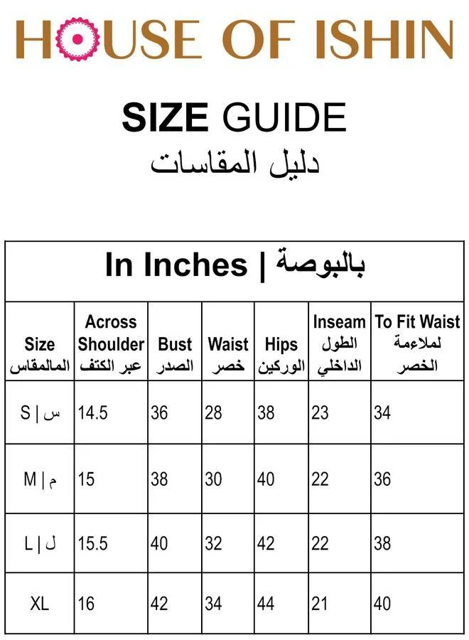 Ishin  Women's Peach Cotton Blend Embellished Tunic Full Length Palazzo Straight Fit Kurta Set for Women | Best Price UAE