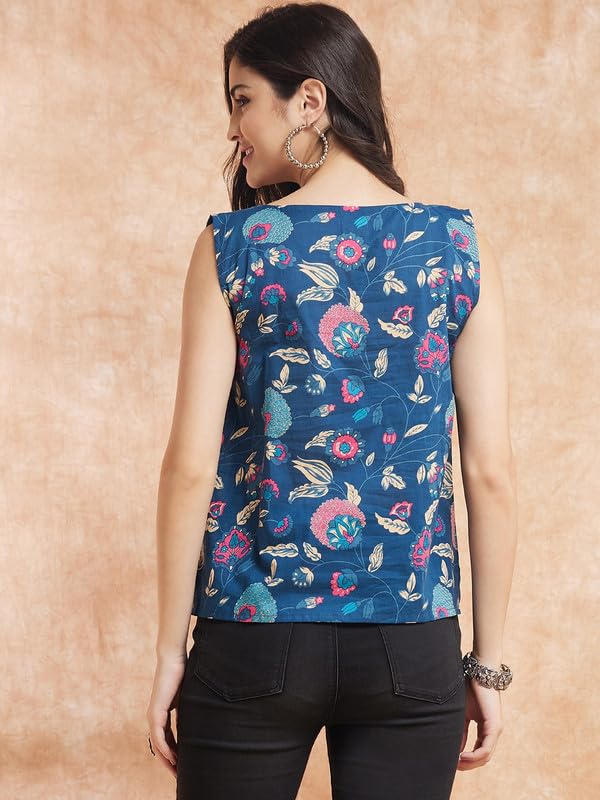 InWeave Blue Pink Kalamkari W/U TOP - Image 3