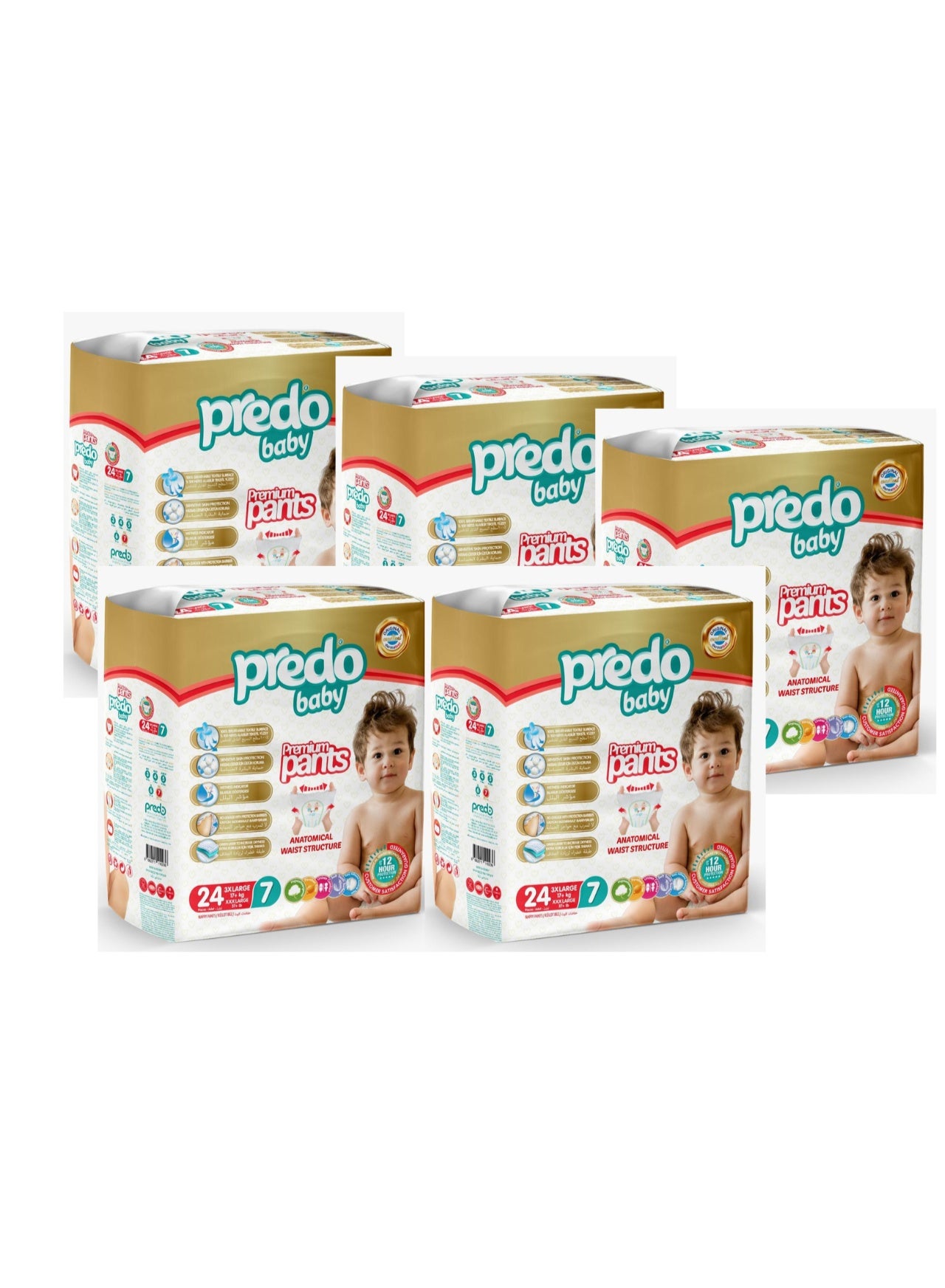 Predo Baby Premium Diaper Pants, Size 7 - 120 Pieces, Bundle Pack