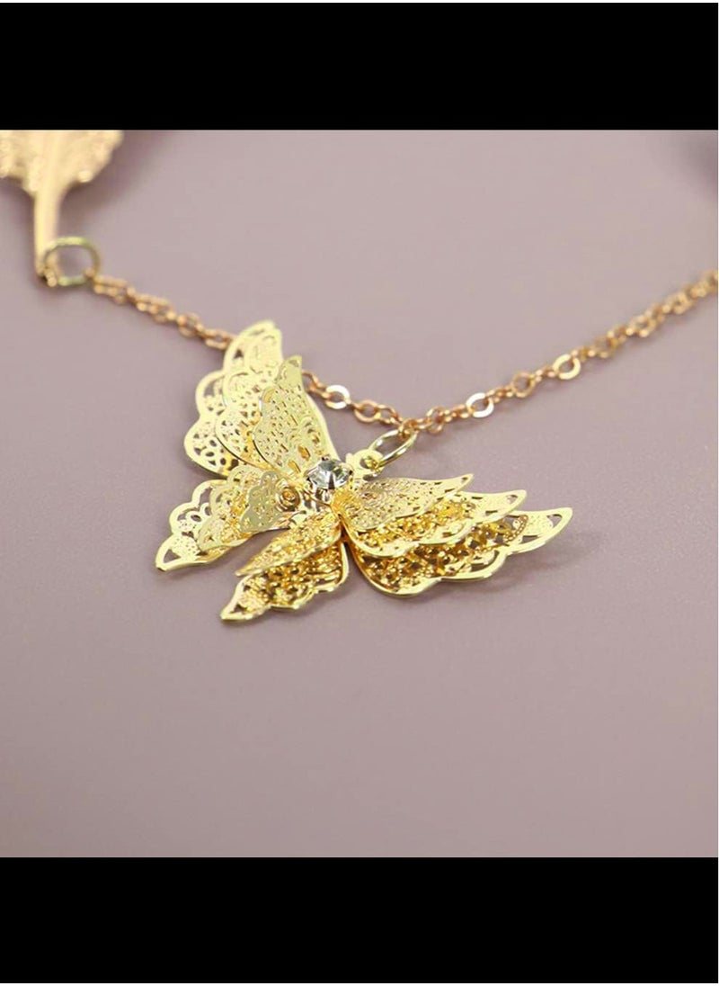 Generic - Metal Feather Bookmark with 3D Butterfly Pendants Reading Bookmarks Book Lovers Gift - Image 1