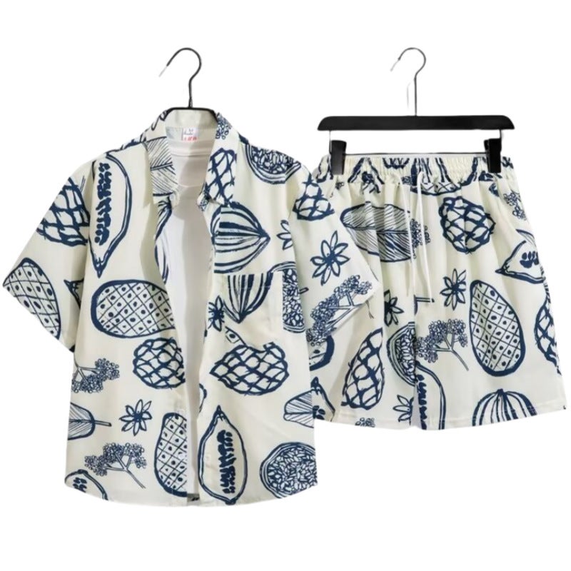 2025 Fashion Men'S Summer Short-Sleeved T-Shirt Basketball Jersey Casual Trendy Shorts Two-Piece Set Korean Style Trendy - Image 1
