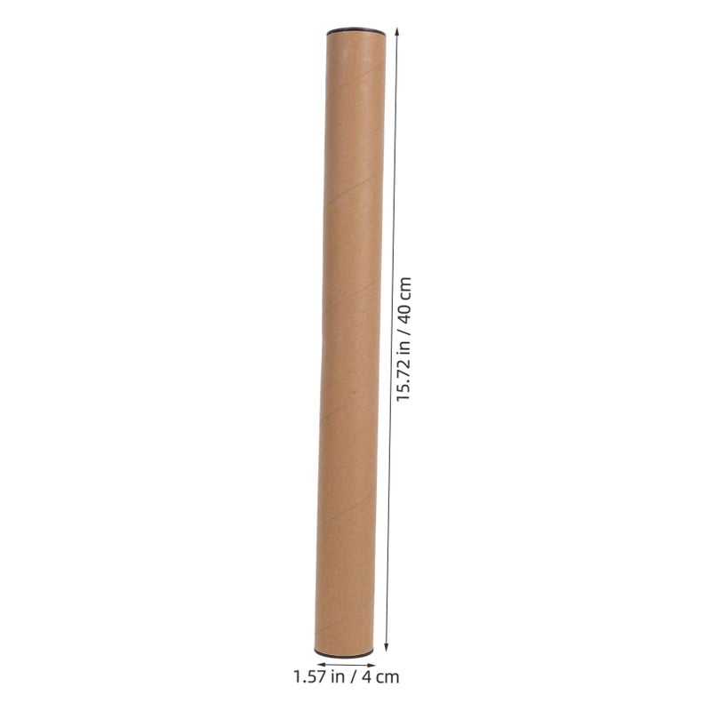 Kraft Paper Mailer Tubes With Caps 10Pcs Document Storage And Shipping Packing - Image 3