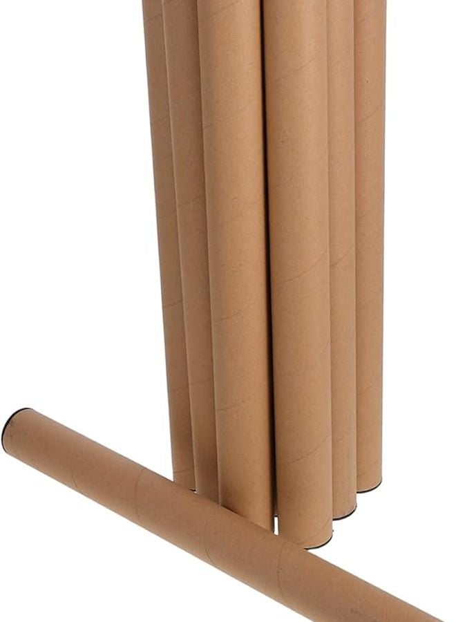 Kraft Paper Mailer Tubes With Caps 10Pcs Document Storage And Shipping Packing - Image 1