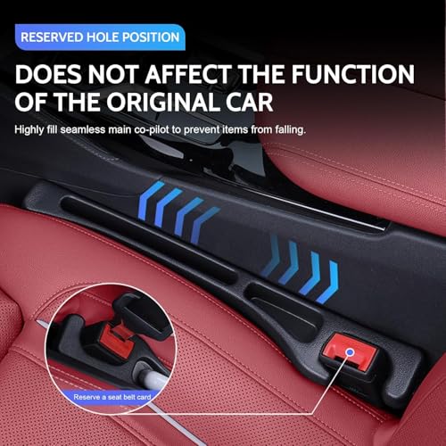 dulalayandong Car Seat Gap Filler, 2-Pack No-Drop Seat Side Gap Seam Filler Organizer with Phone Holder, Universal Fit Fill The Gap Between Seat & Console, Perfect for Car, SUV, Truck - Image 4