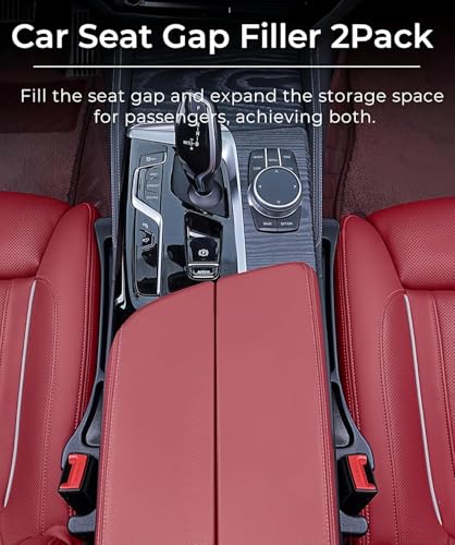 dulalayandong Car Seat Gap Filler, 2-Pack No-Drop Seat Side Gap Seam Filler Organizer with Phone Holder, Universal Fit Fill The Gap Between Seat & Console, Perfect for Car, SUV, Truck - Image 5