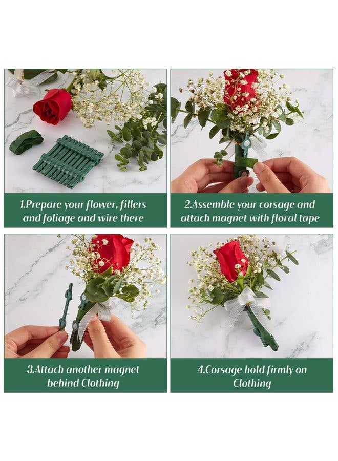 WILLBOND Floral Boutonniere Magnets Corsage Brooches Magnet for Handmade Wedding Bride Boutonnieres Corsage Flower Pins Business Buttonhole Flowers Making Accessories (7) - Image 3