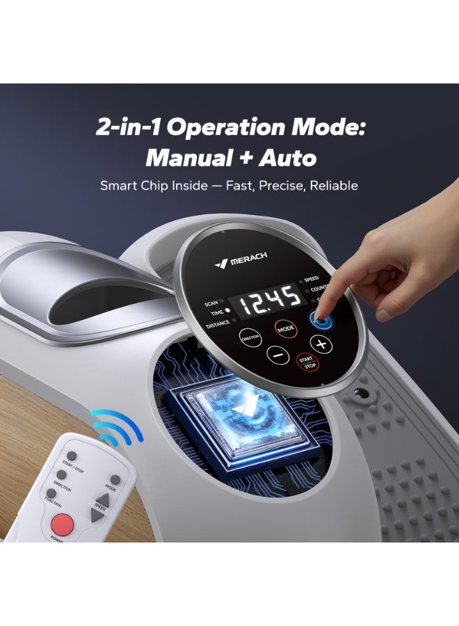 ميراتش جهاز ميراش الإهليلجي تحت المكتب، جهاز تمرين الساق الإهليلجي لكبار السن مع جهاز تحكم عن بعد و12 سرعة، جهاز تمرين دواسة كهربائي محمول هادئ للاستخدام في المنزل والمكتب - Image 3