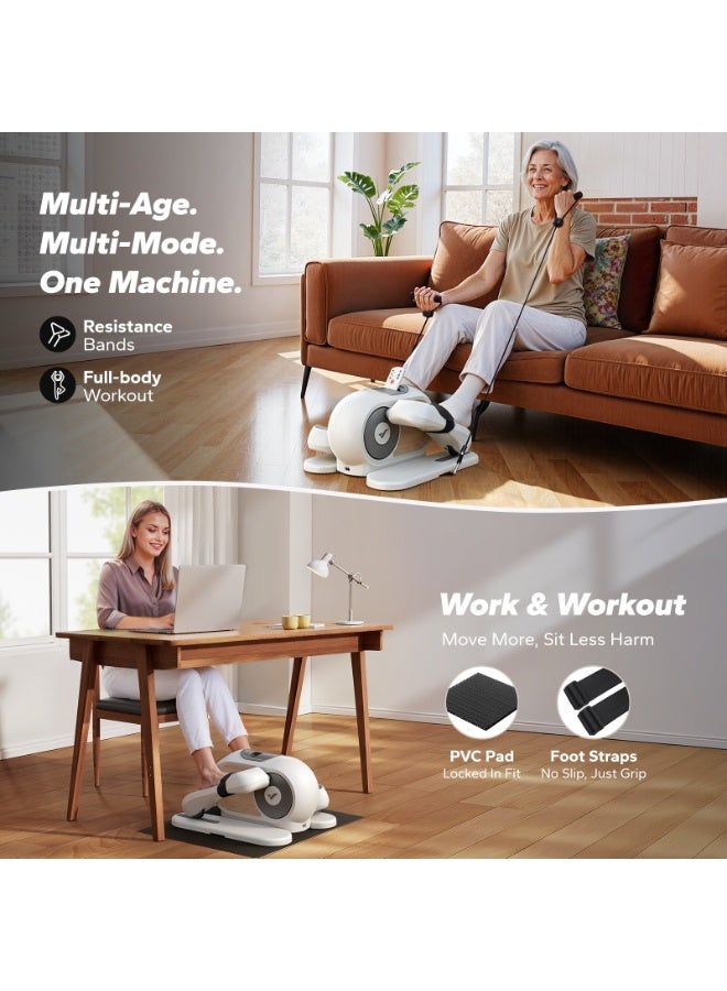 ميراتش جهاز ميراش الإهليلجي تحت المكتب، جهاز تمرين الساق الإهليلجي لكبار السن مع جهاز تحكم عن بعد و12 سرعة، جهاز تمرين دواسة كهربائي محمول هادئ للاستخدام في المنزل والمكتب - Image 5