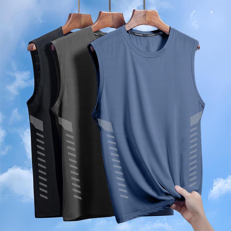 Plus Size Ice Silk Quick-Drying Sleeveless T-Shirt – Men's Summer Loose Vest - Image 5