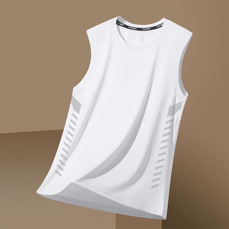 Plus Size Ice Silk Quick-Drying Sleeveless T-Shirt – Men's Summer Loose Vest - Image 1