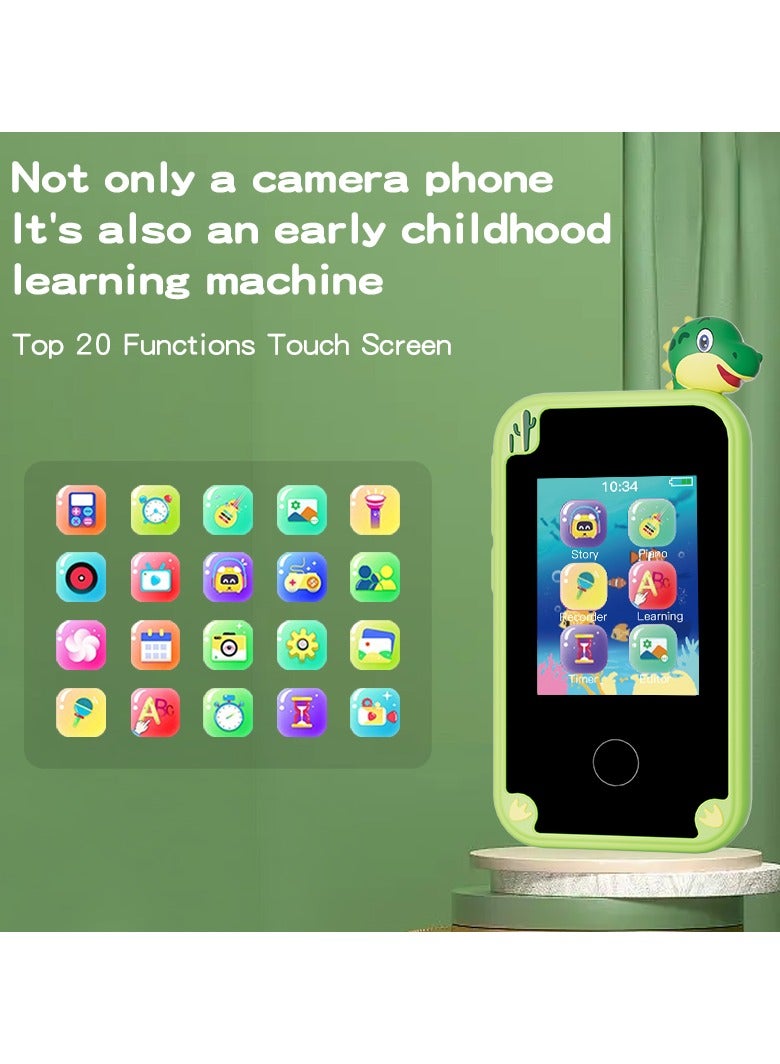 general Cute cartoon HD video kids phone with 5MP camera, fun filters and educational games, mini TF card, 32G storage, the card is a perfect gift for boys/girls - Image 2