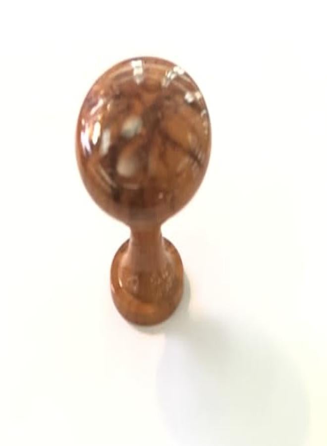 Kitchen And Cabinet Handle Button, Light Brown Veined, Dark Brown, Metal Material, Made In Taiwan, Large Button - Image 1