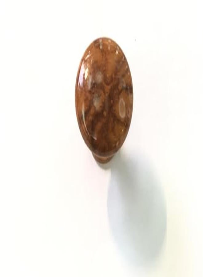 Kitchen And Cabinet Handle Button, Light Brown Veined, Dark Brown, Metal Material, Made In Taiwan, Large Button - Image 2