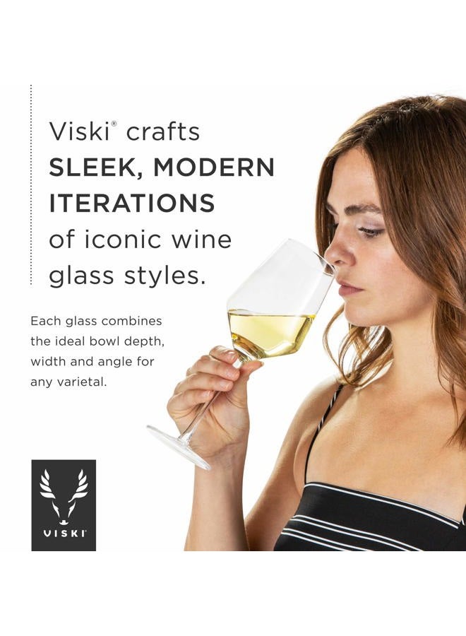 Viski 4530 Raye Angled Flutes Set of 2 No-Lead Premium Crystal Clear, Modern Stemmed, Champagne Glass Gift Set, 8oz - Image 4