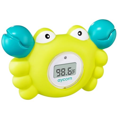 Aycorn Digital Baby Bath & Room Thermometer - Fahrenheit with LED Display & Temperature Warning - Infant Baby Bath Toys Floating Toy Thermometer - Image 1