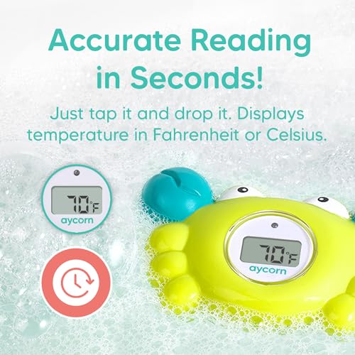 Aycorn Digital Baby Bath & Room Thermometer - Fahrenheit with LED Display & Temperature Warning - Infant Baby Bath Toys Floating Toy Thermometer - Image 5