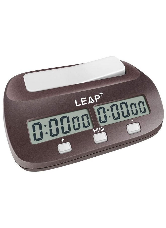 LEAP LEAP Chess Clock Digital Chess Timer Professional for Board Games Timer with Alarm Function (Official Store) Brownish Red  - Image 1