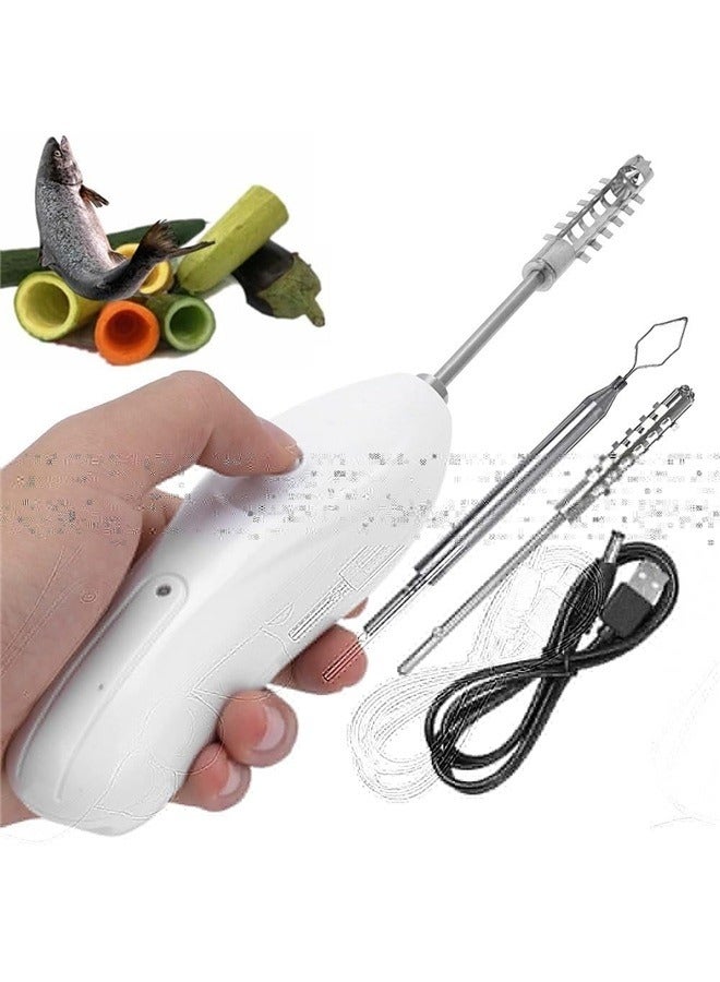 Portable Vegetable Corer Cordless Zucchini Corer, Electric Scraping Scale Machine Scale Scraper With 2 Cutter Heads - Image 1
