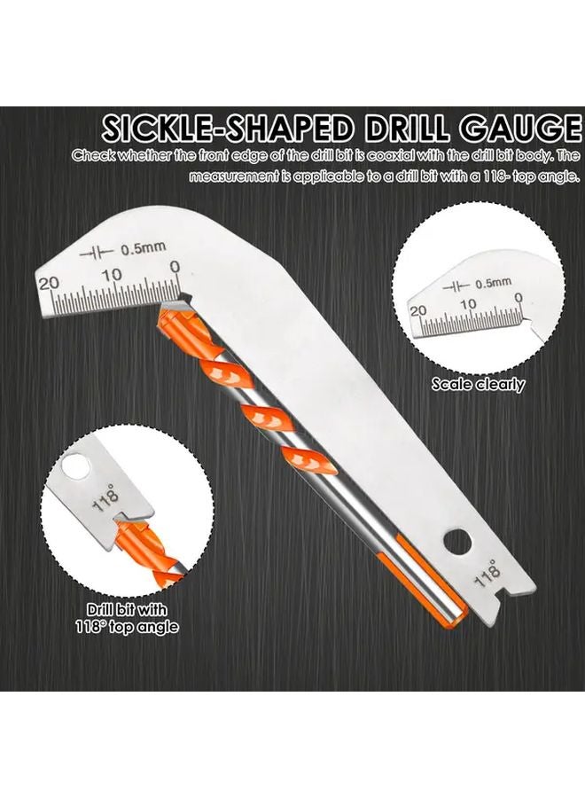 2pcs Silvery Stainless Steel Drill Bit Gauge 1 16 to 1 2 Inch for Woodworking Metalworking - Image 5