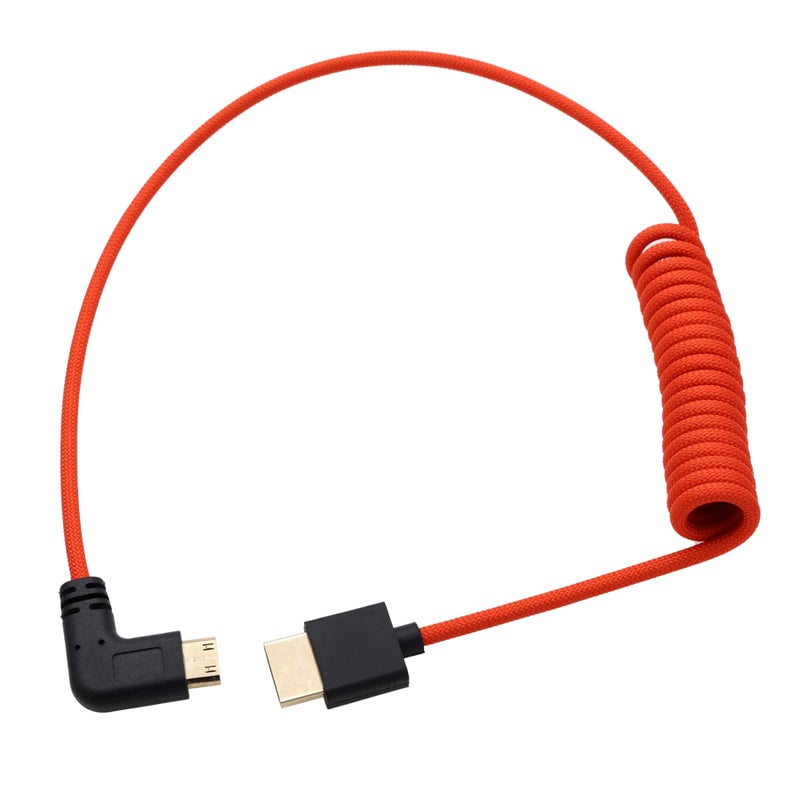 HangTon Mini HDMI to HDMI 8K 4K60p Cable for Canon EOS R RP XA70 6D Mark II 5D Mark IV Camera ATOMOS Ninja V SmallHD Ultra Monitor, Rigth Angle Type A C HDMI 2.1 Red 50cm - Image 2