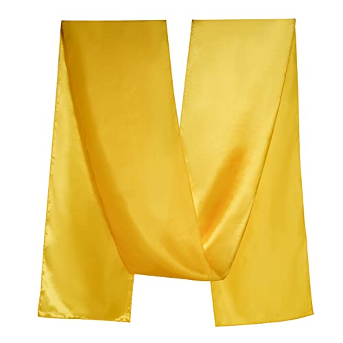 Dxhycc Satin Pirate Sash Medieval Renaissance Large Sash Belt Halloween Costume Waist Belt, Golden Yellow - Image 3
