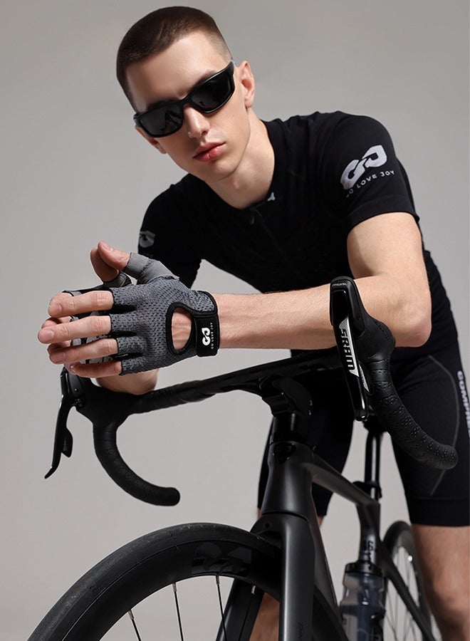 REXCHI Goloveboy Half Finger Fitness Gloves - Training Anti-Slip Wear-Resistant Anti-Callousing Outdoor Sports Cycling Gloves - Non-Slip, Breathable, Suitable For Gym, Cycling, Pull-Ups And Outdoor Training Unisex - Image 3