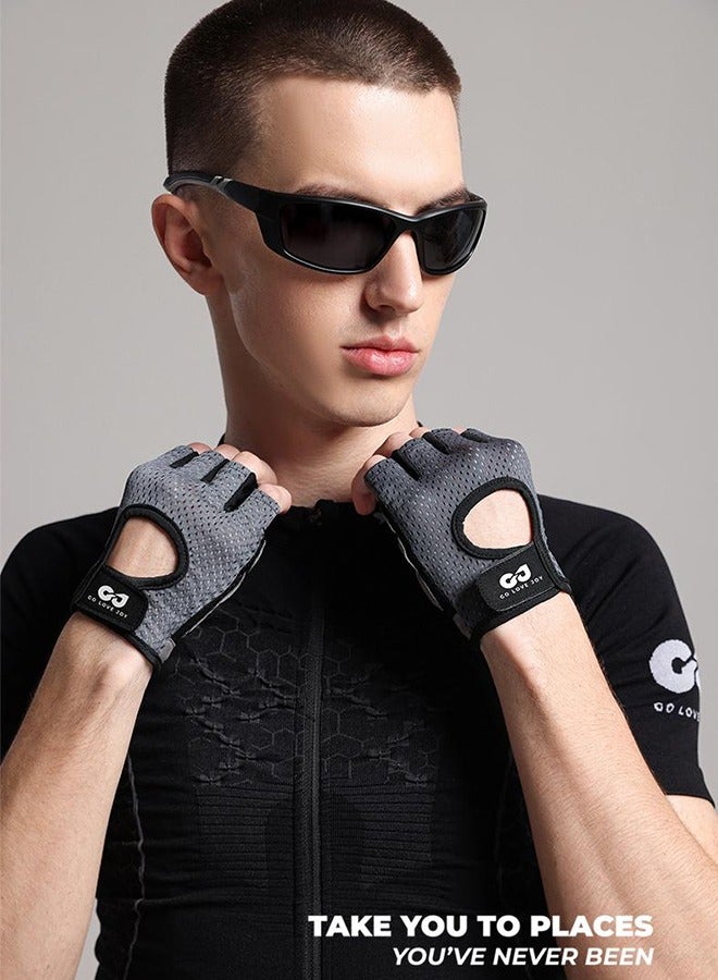 REXCHI Goloveboy Half Finger Fitness Gloves - Training Anti-Slip Wear-Resistant Anti-Callousing Outdoor Sports Cycling Gloves - Non-Slip, Breathable, Suitable For Gym, Cycling, Pull-Ups And Outdoor Training Unisex - Image 4
